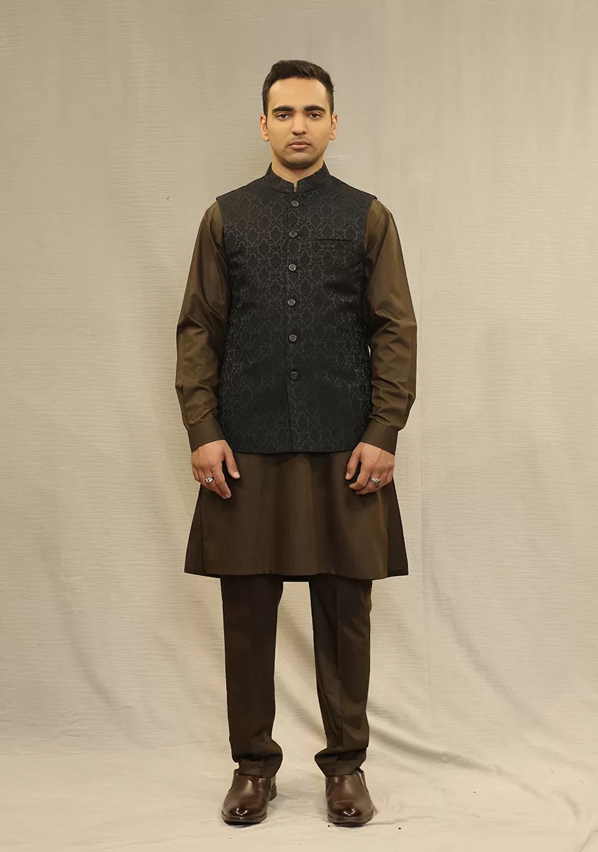 Classic Jamawar Tap Shoe Traditional Waistcoat