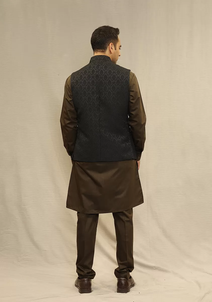 Classic Jamawar Tap Shoe Traditional Waistcoat