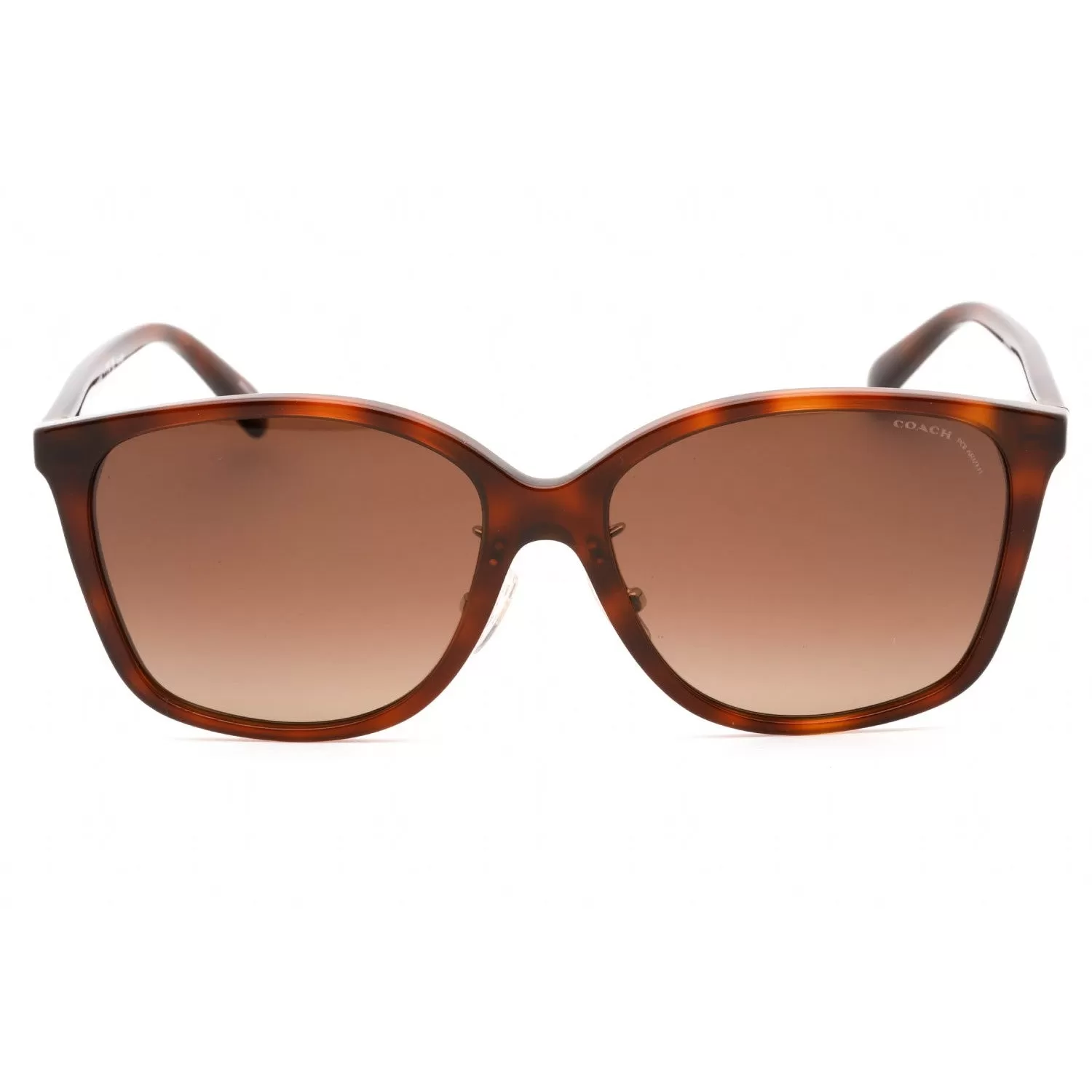 Coach 0HC8361F Sunglasses Caramel Tortoise/Brown Gradient Polarized Women's