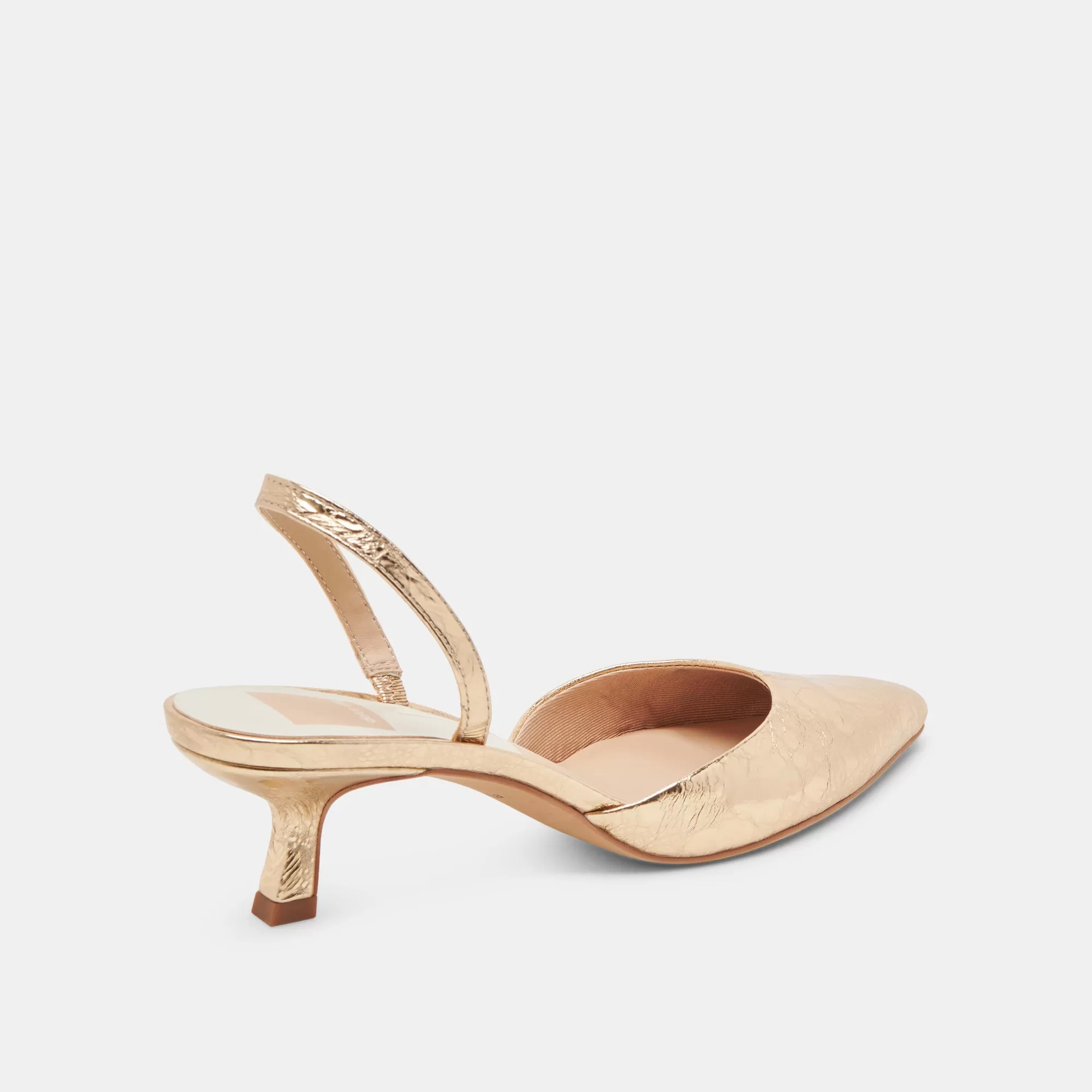 CORSA HEELS GOLD DISTRESSED LEATHER