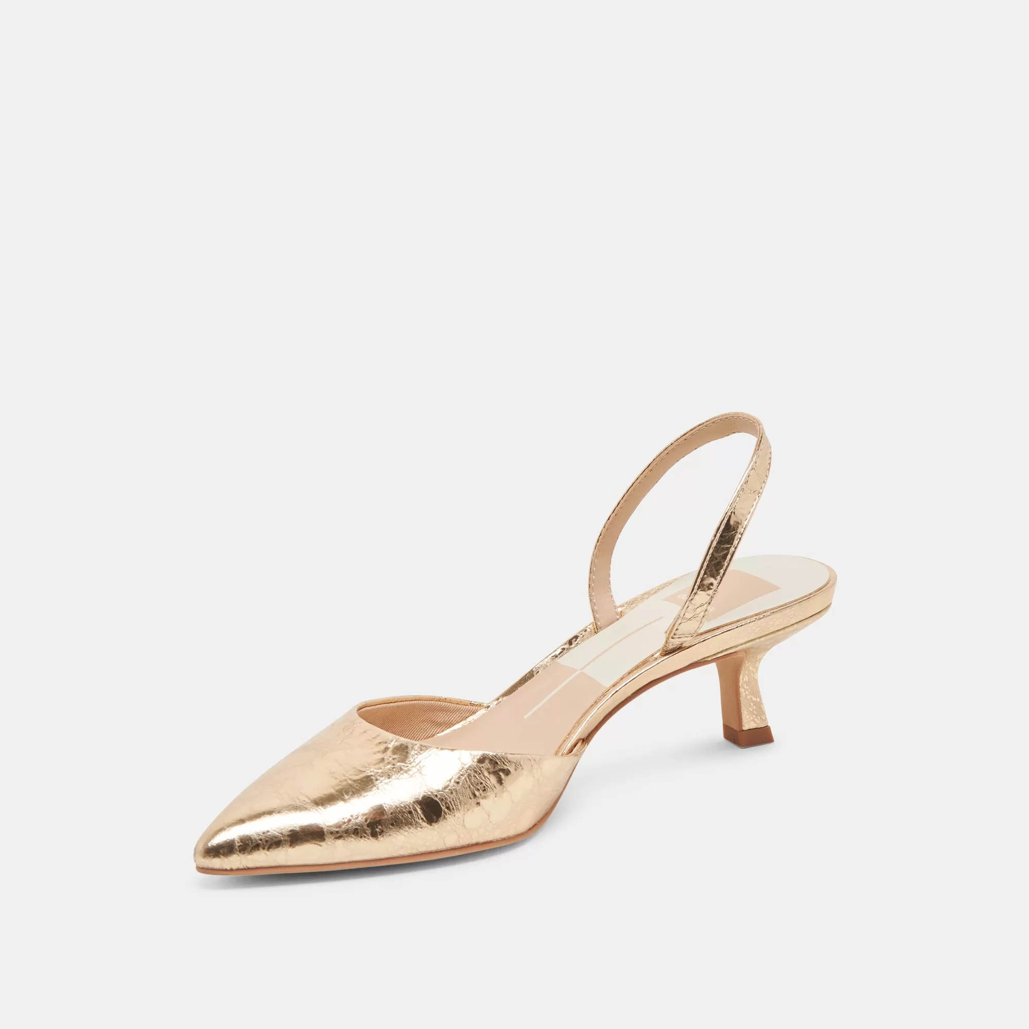 CORSA HEELS GOLD DISTRESSED LEATHER