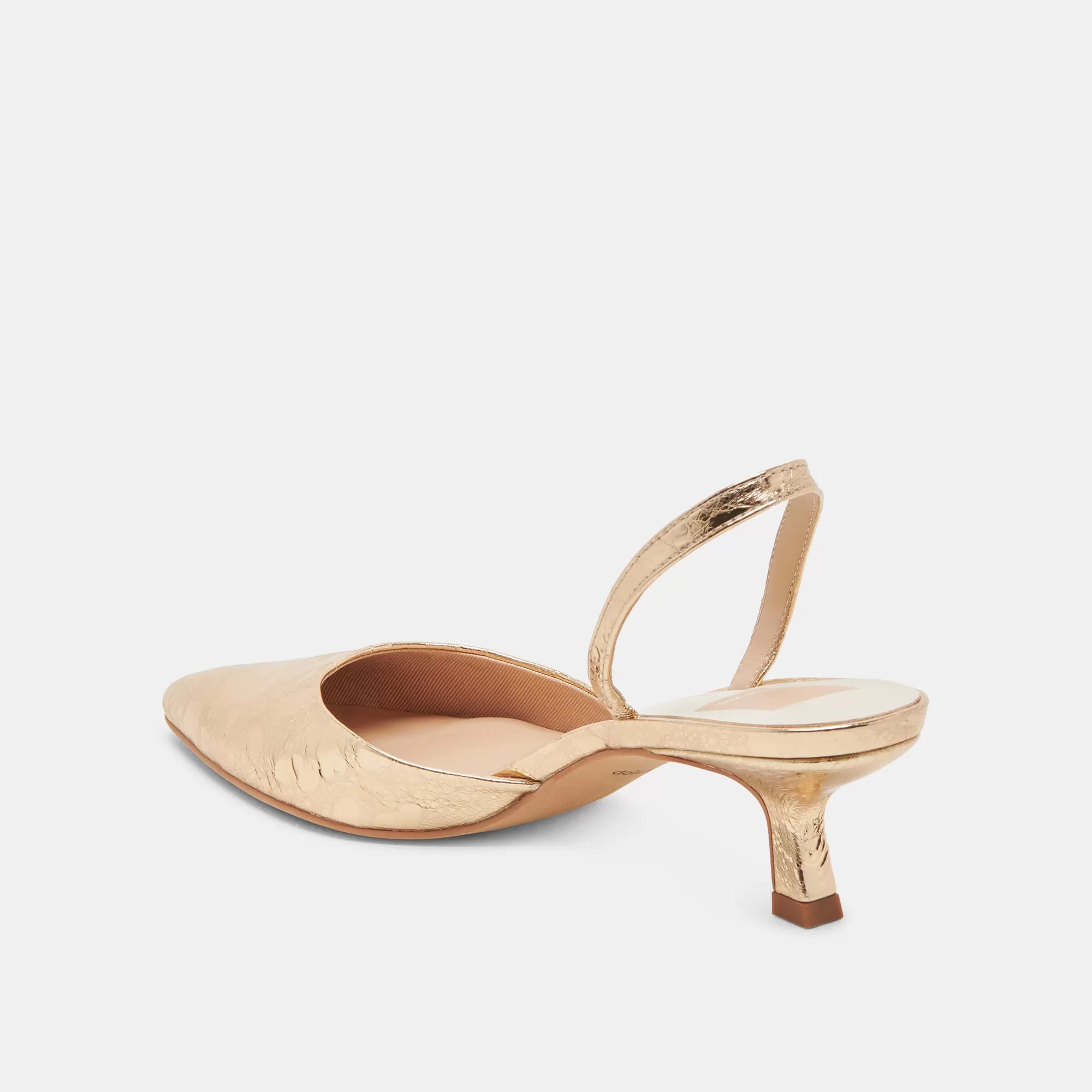 CORSA HEELS GOLD DISTRESSED LEATHER