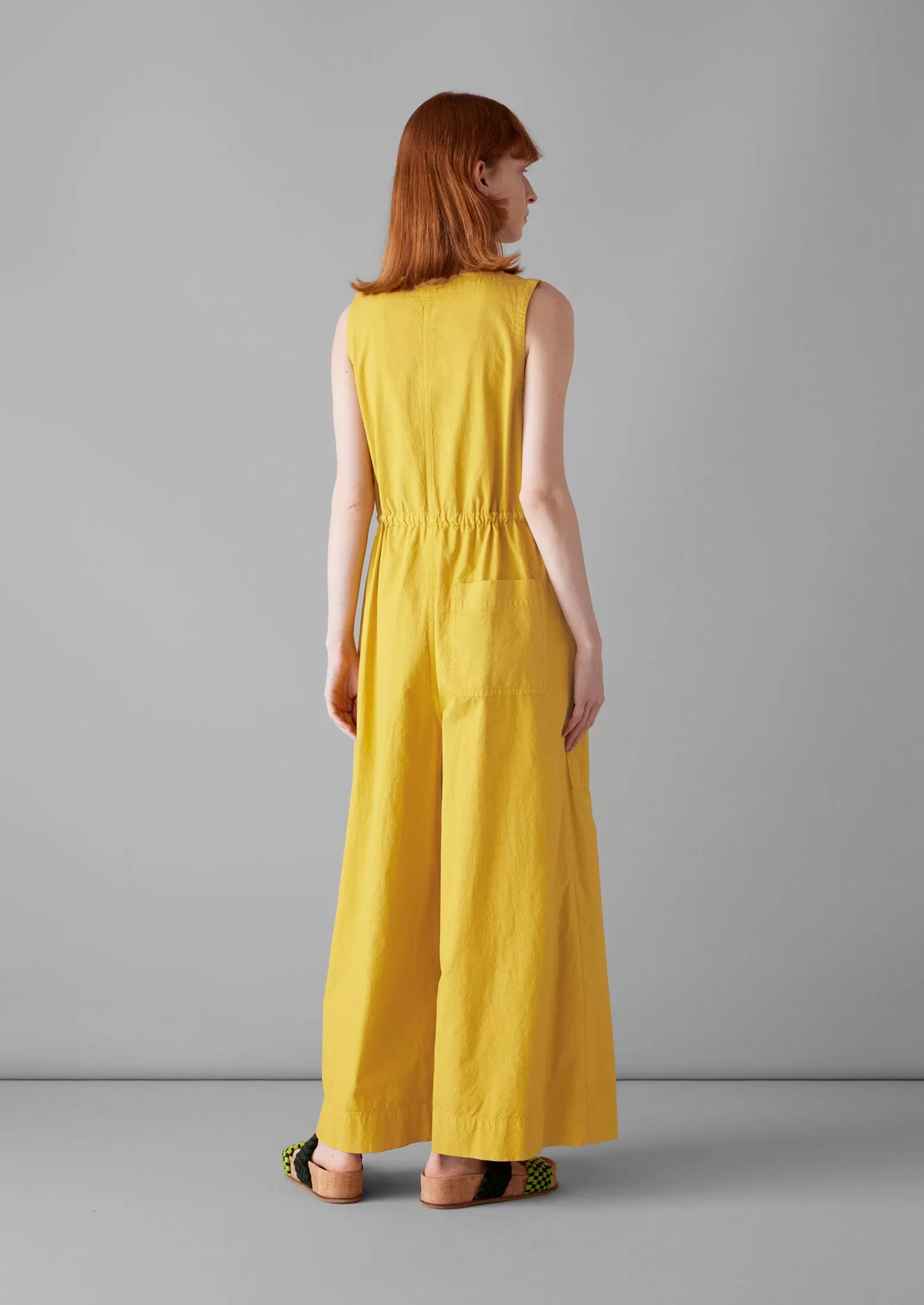 Cotton Linen Wide Leg Jumpsuit | Marigold