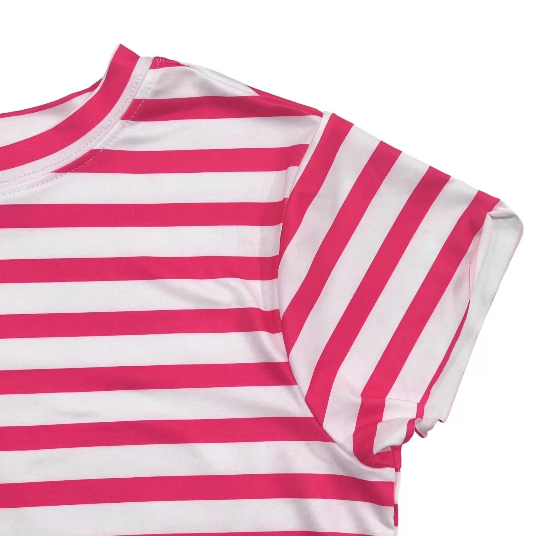 Crop Tee - Magenta Stripe