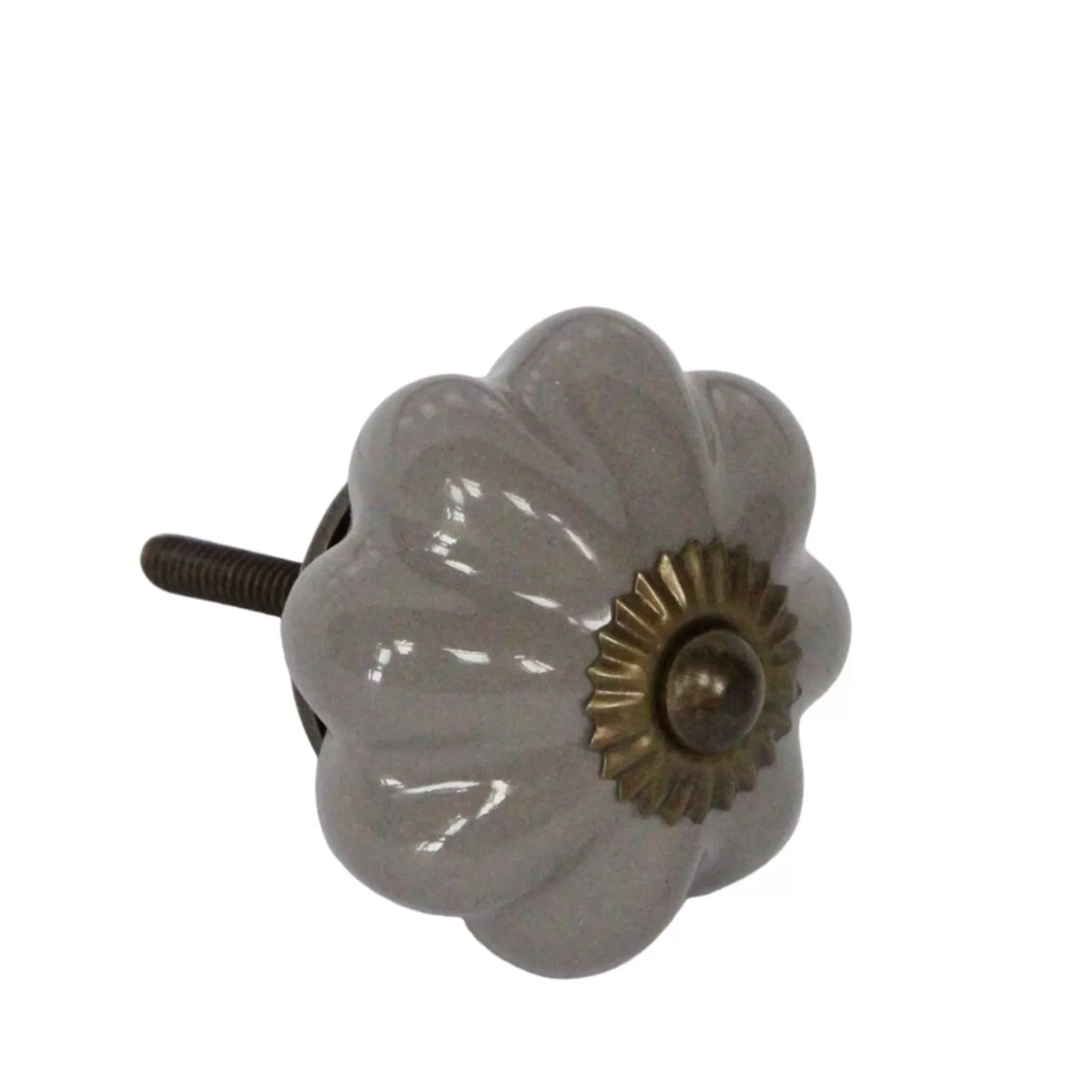 Dark Grey Ceramic Flower Drawer Pull