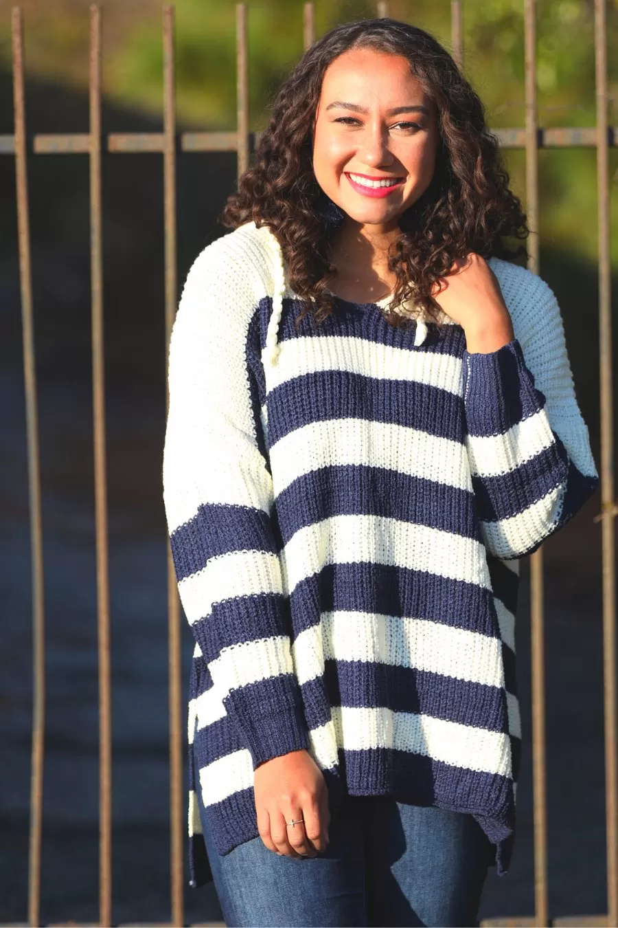 Dawson Striped Drawstring Sweater