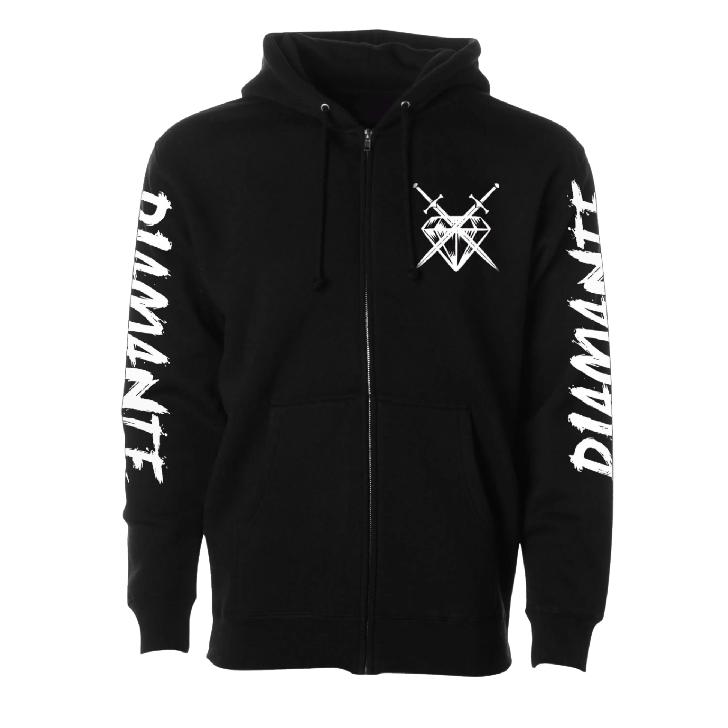 DIAMANTE LOGO ZIP HOODIE