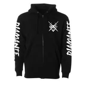 DIAMANTE LOGO ZIP HOODIE