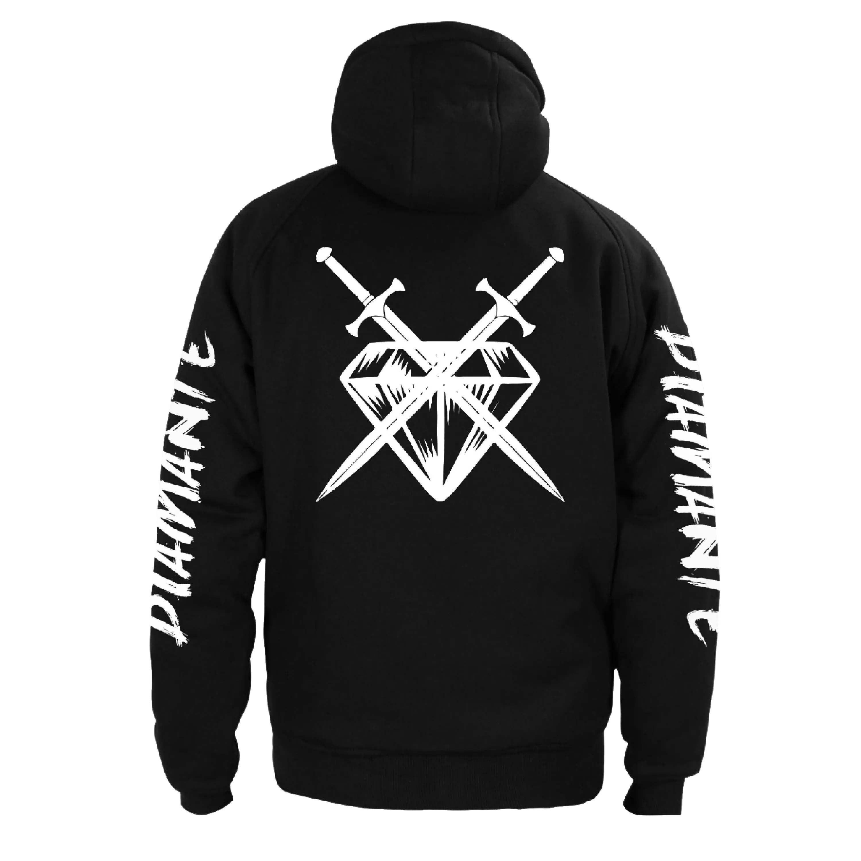 DIAMANTE LOGO ZIP HOODIE