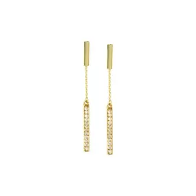 DIAMOND BAR DROP EARRINGS 14K