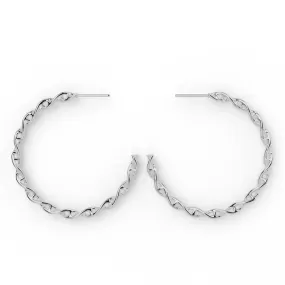 DNA earring hoops L | silver