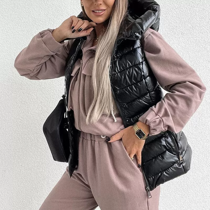 Drawstring Big Pocket Hooded Sweatsuit