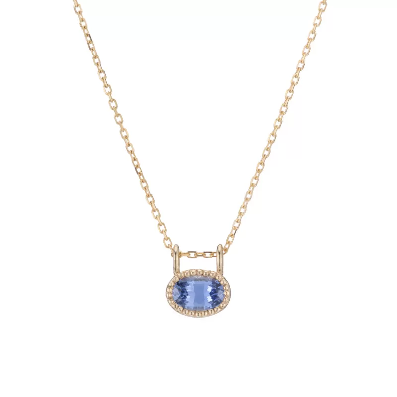 East West Blue Sapphire Necklace