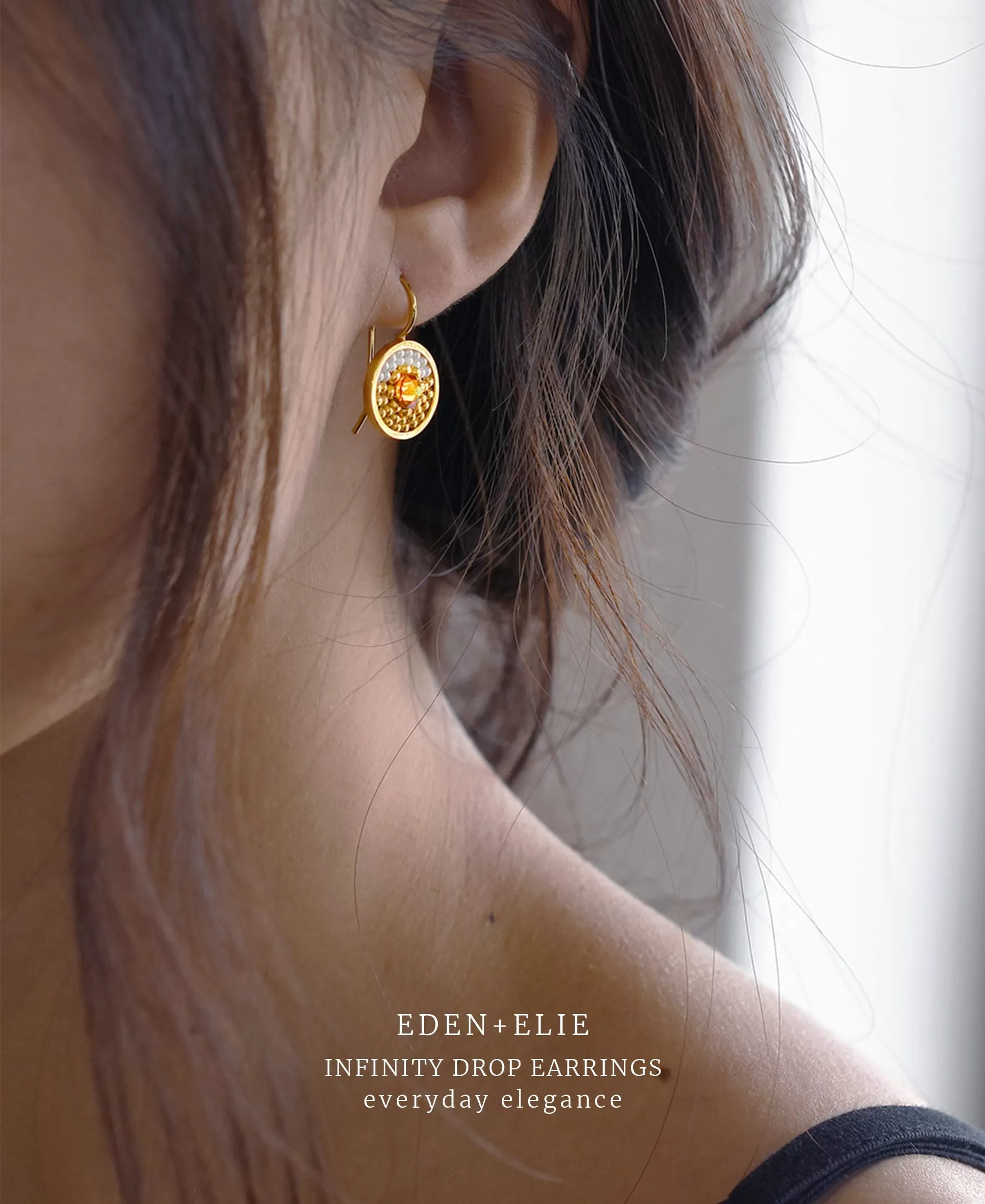 EDEN   ELIE Infinity drop earrings - petal