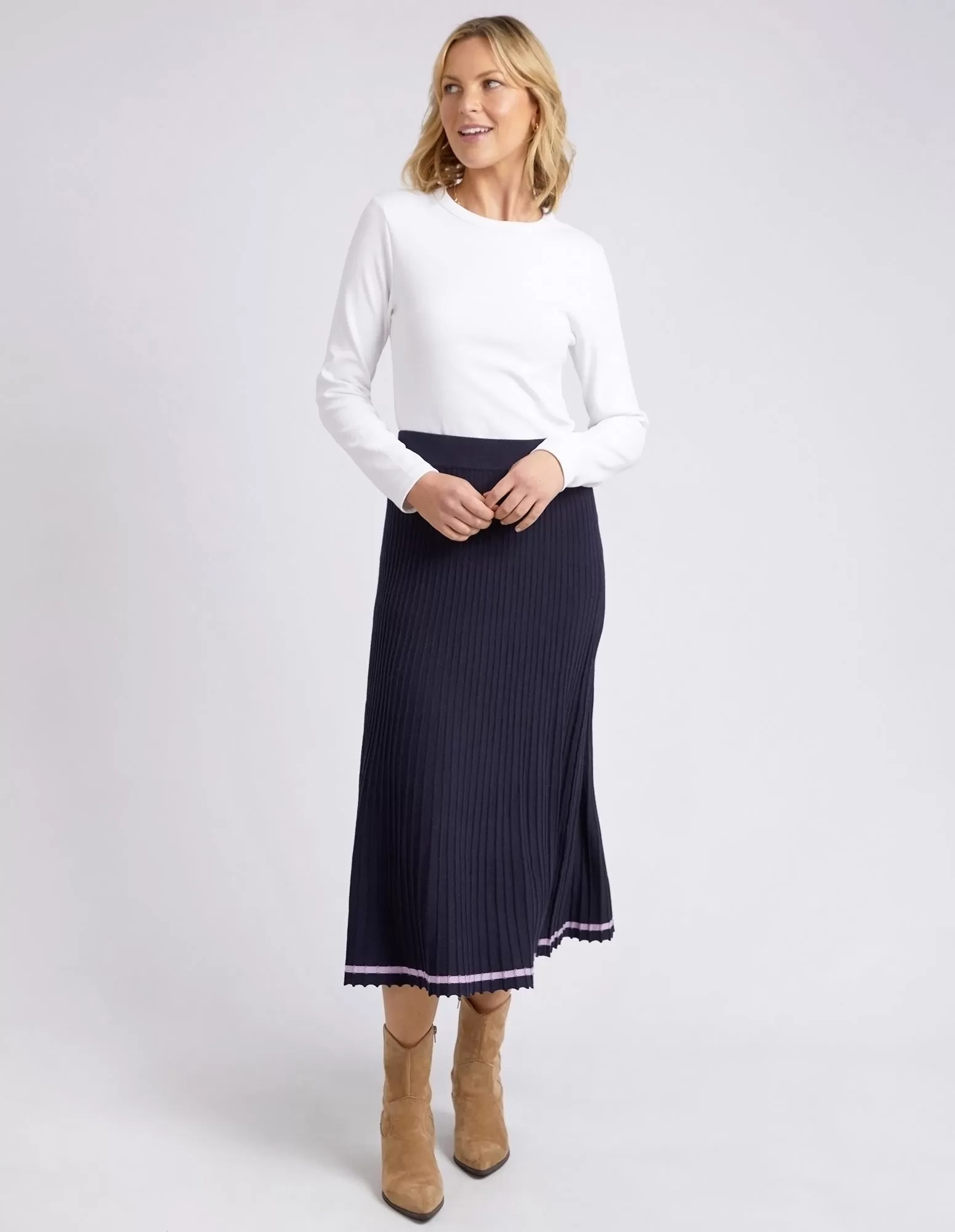 Elm Tammy Knit Skirt - Dark Sapphire