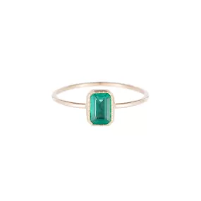 Emerald Cut Emerald Wisp Ring