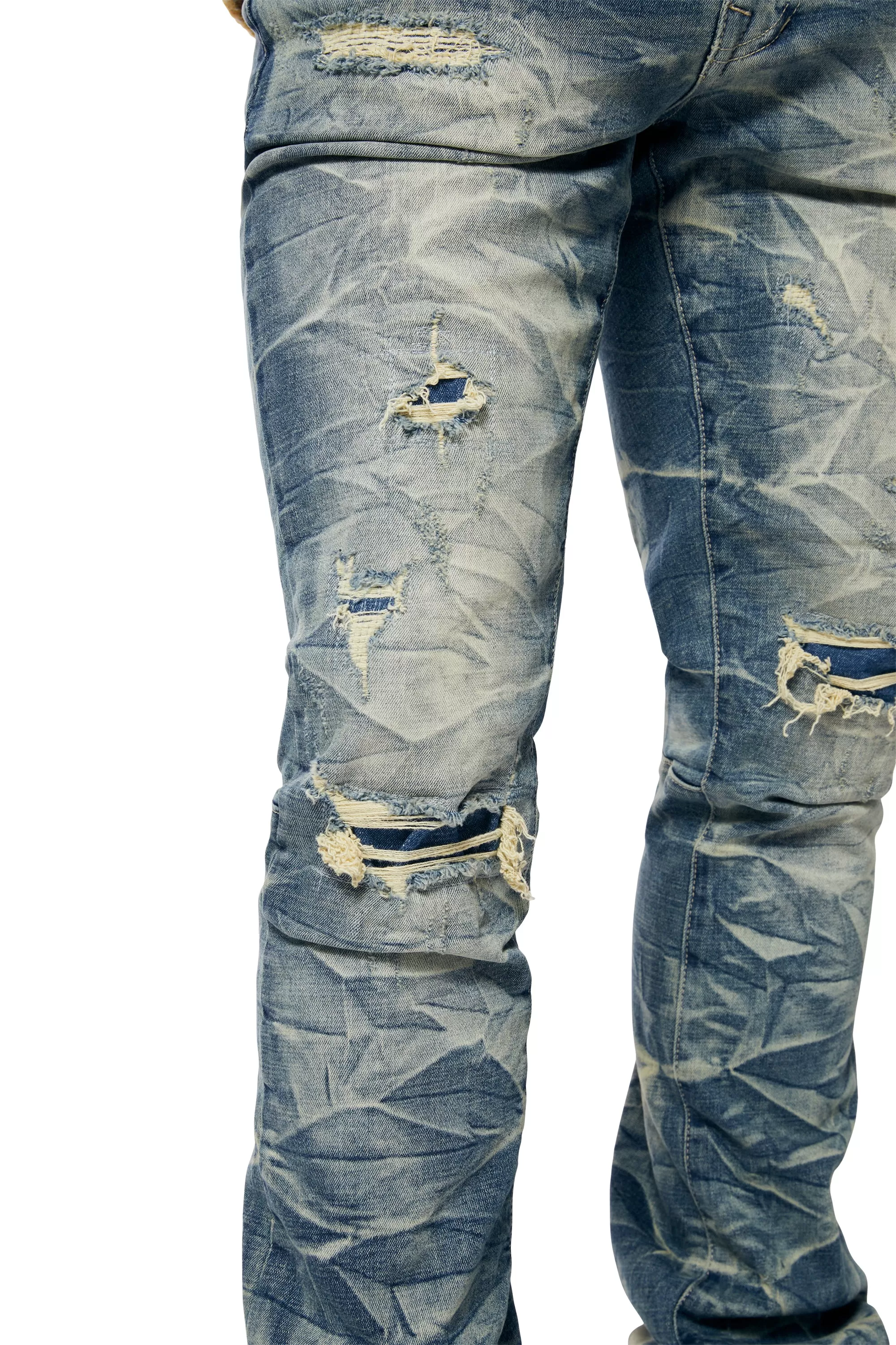 Essential Stacked Denim Jeans - Hunter Blue