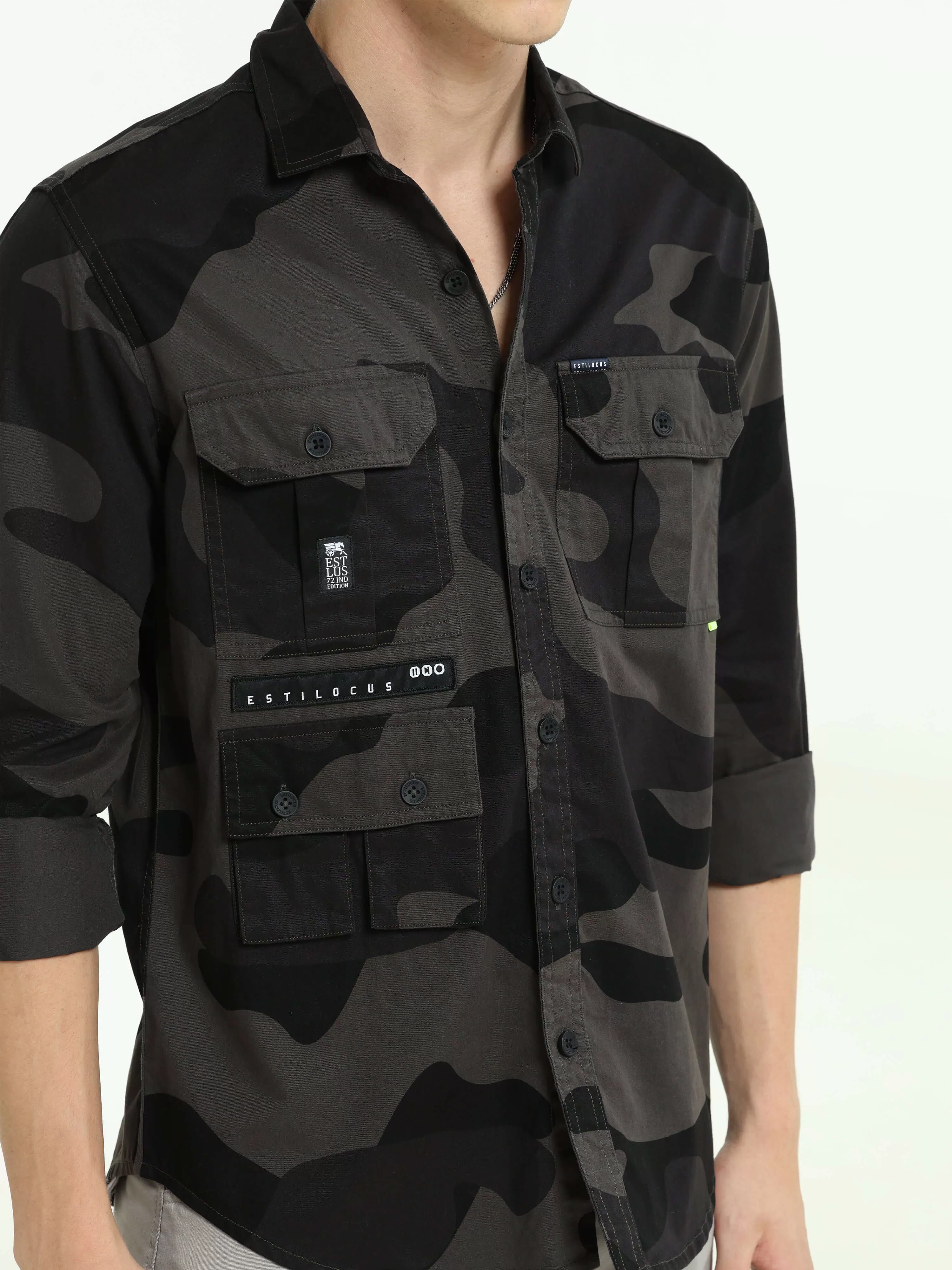 ETLS/72 Camo Cargo military grey shirt