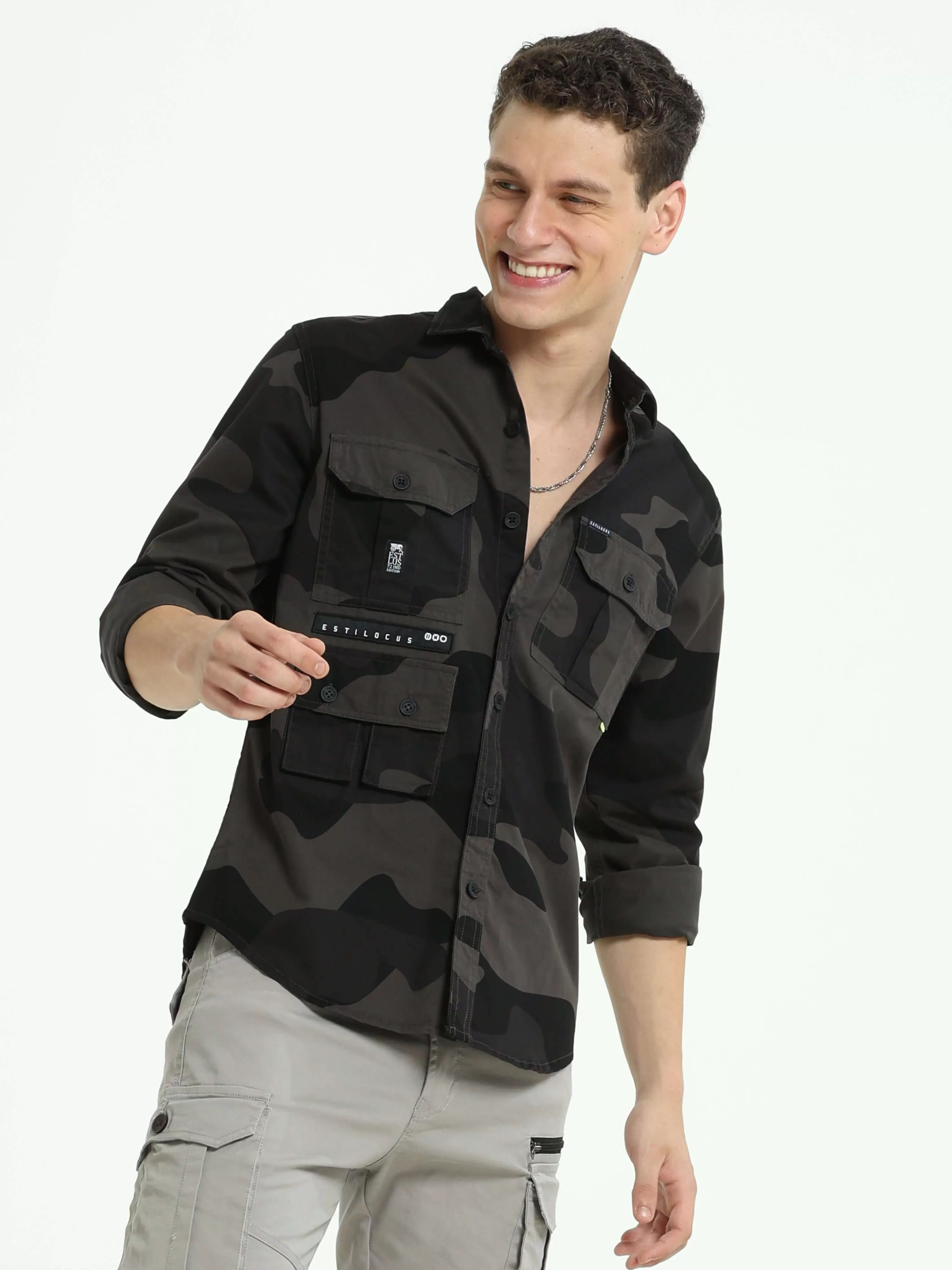 ETLS/72 Camo Cargo military grey shirt