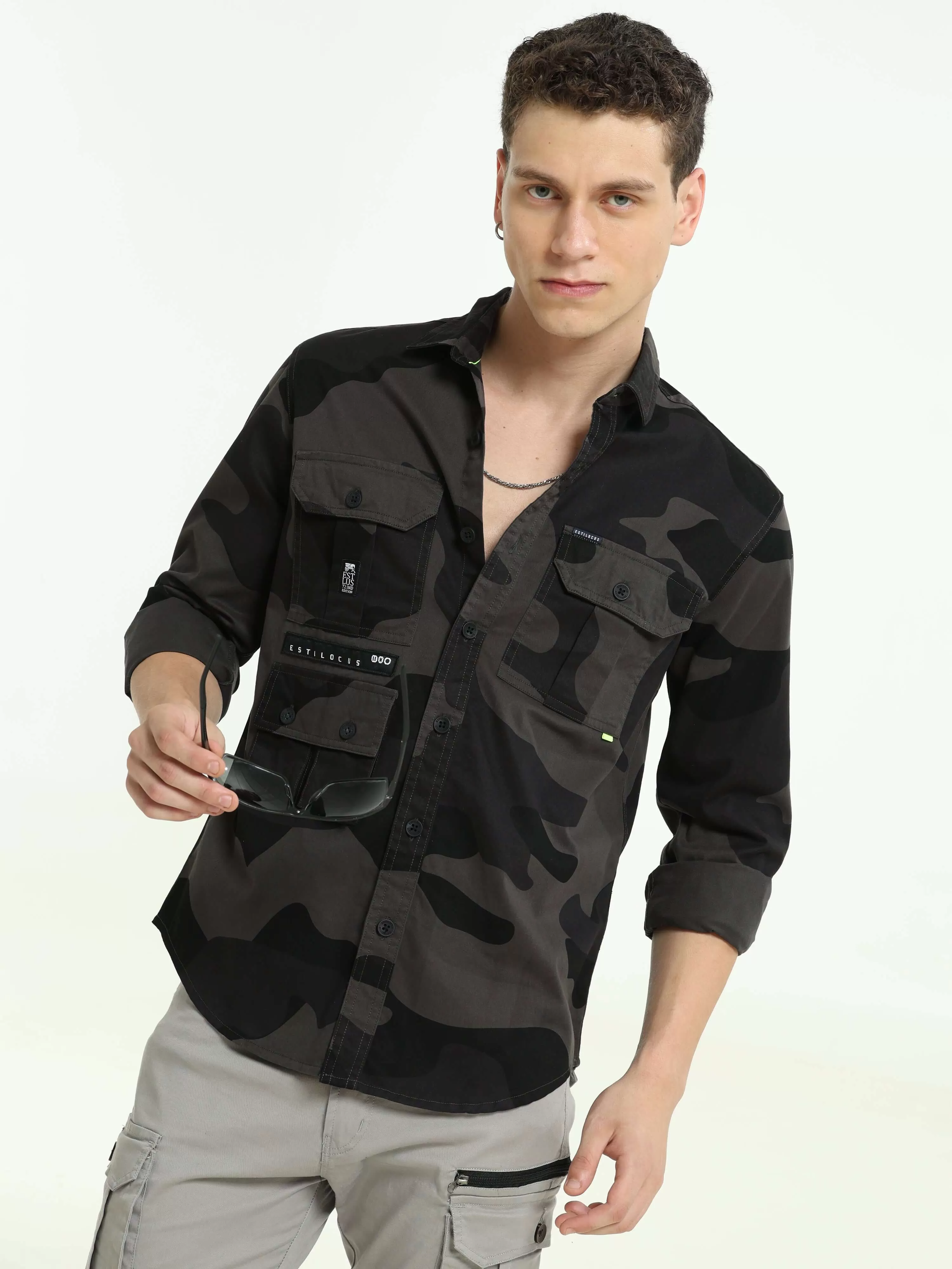 ETLS/72 Camo Cargo military grey shirt