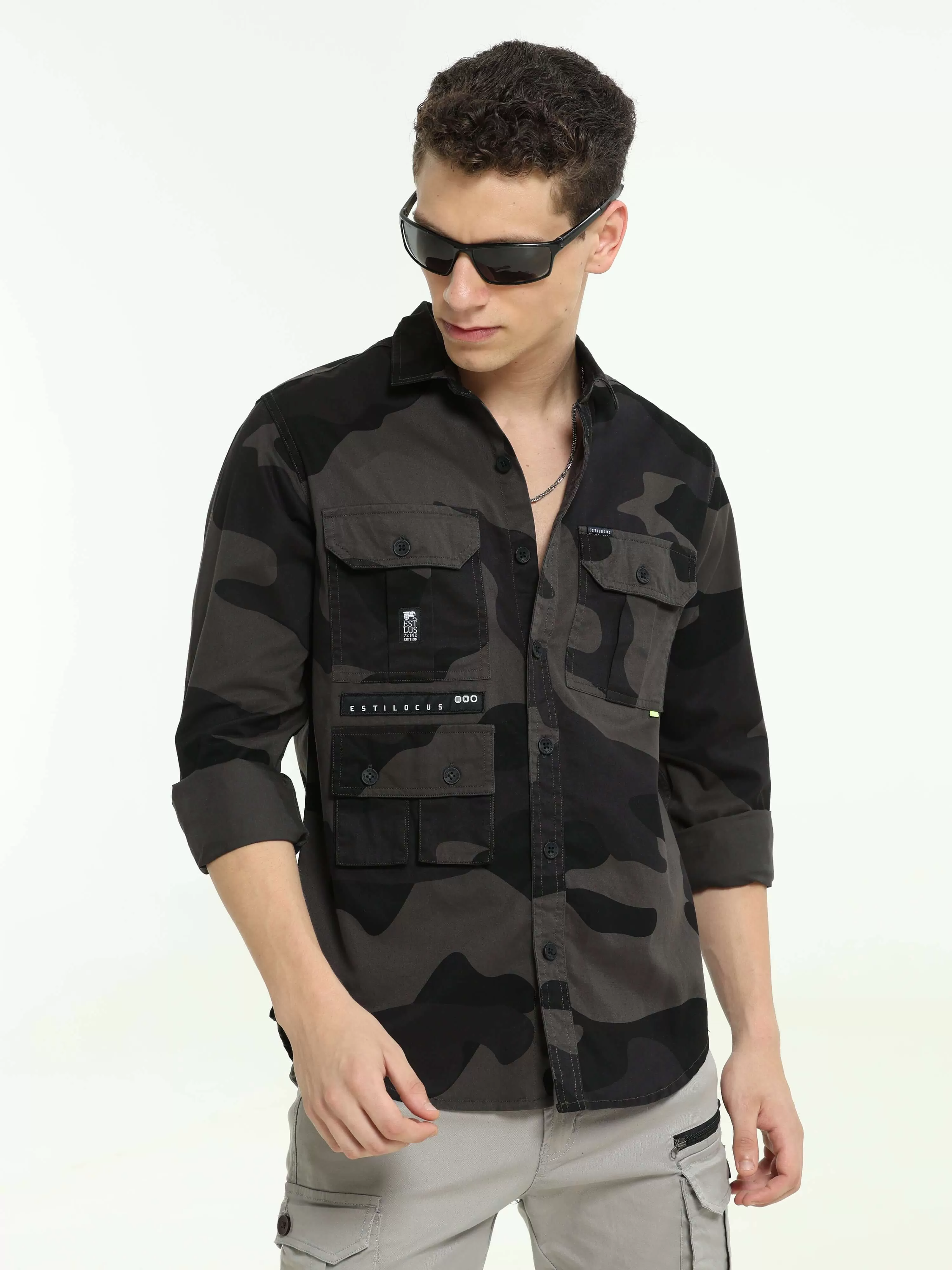 ETLS/72 Camo Cargo military grey shirt