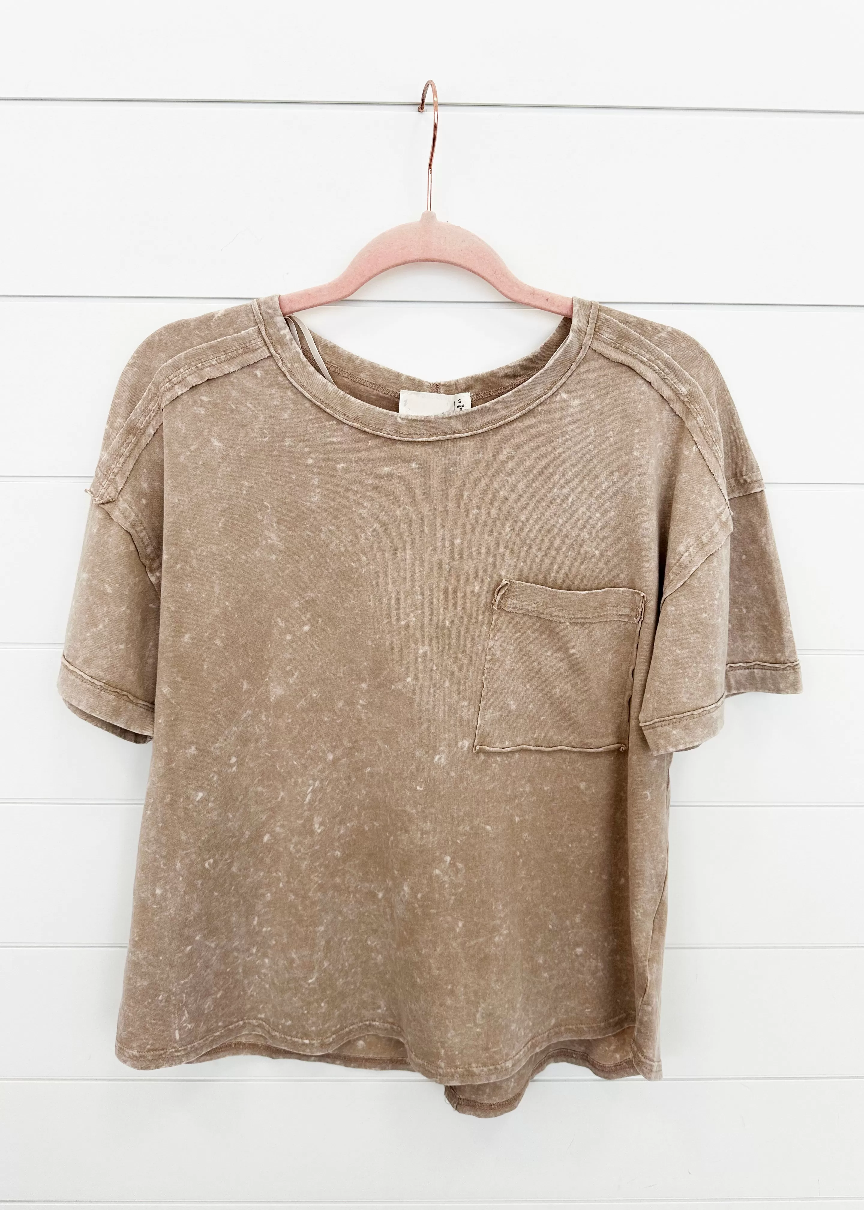 FINAL SALE - My Fave Mineral Wash Pocket Tees - 5 Colors!