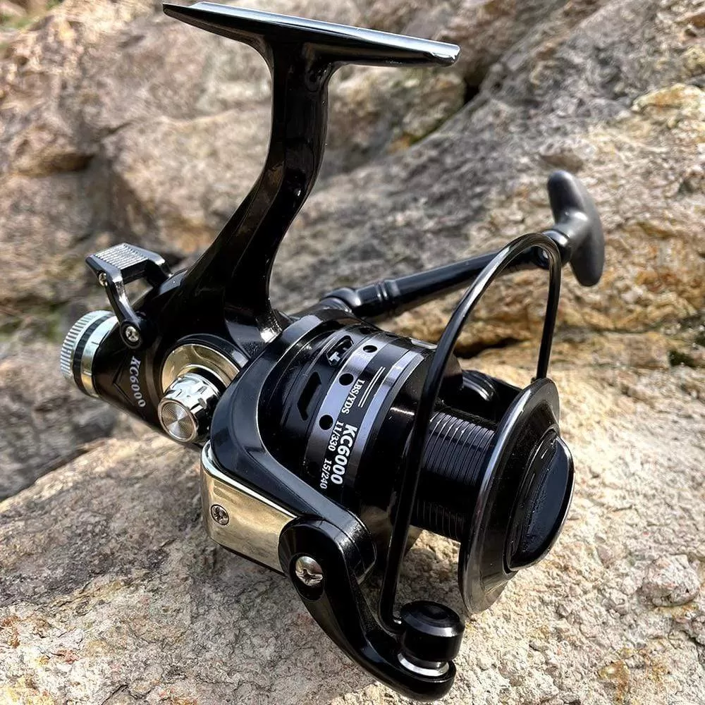 Fishing Reel Double Brake 5.2:1 High Speed Metal Spool Spinning Saltwater Carp Reel Fishing 3000-6000