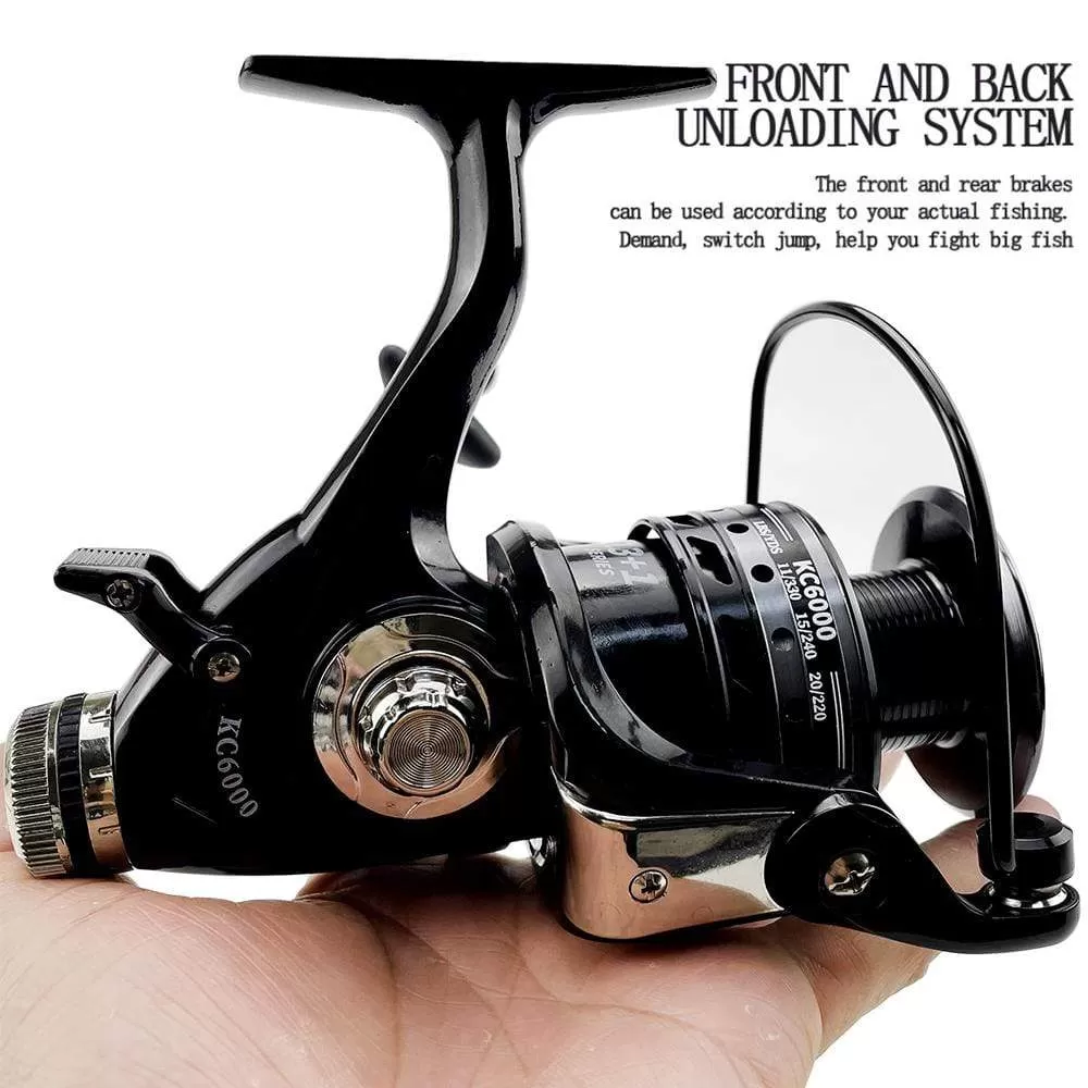 Fishing Reel Double Brake 5.2:1 High Speed Metal Spool Spinning Saltwater Carp Reel Fishing 3000-6000