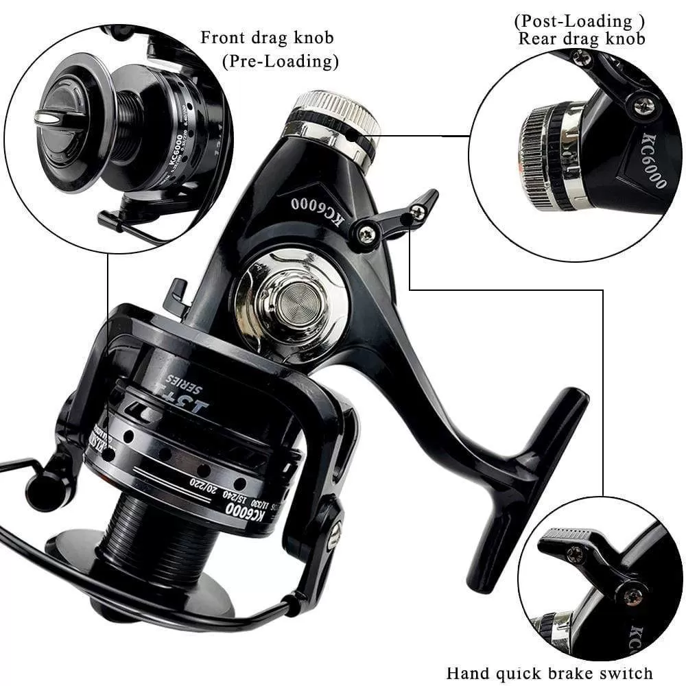 Fishing Reel Double Brake 5.2:1 High Speed Metal Spool Spinning Saltwater Carp Reel Fishing 3000-6000