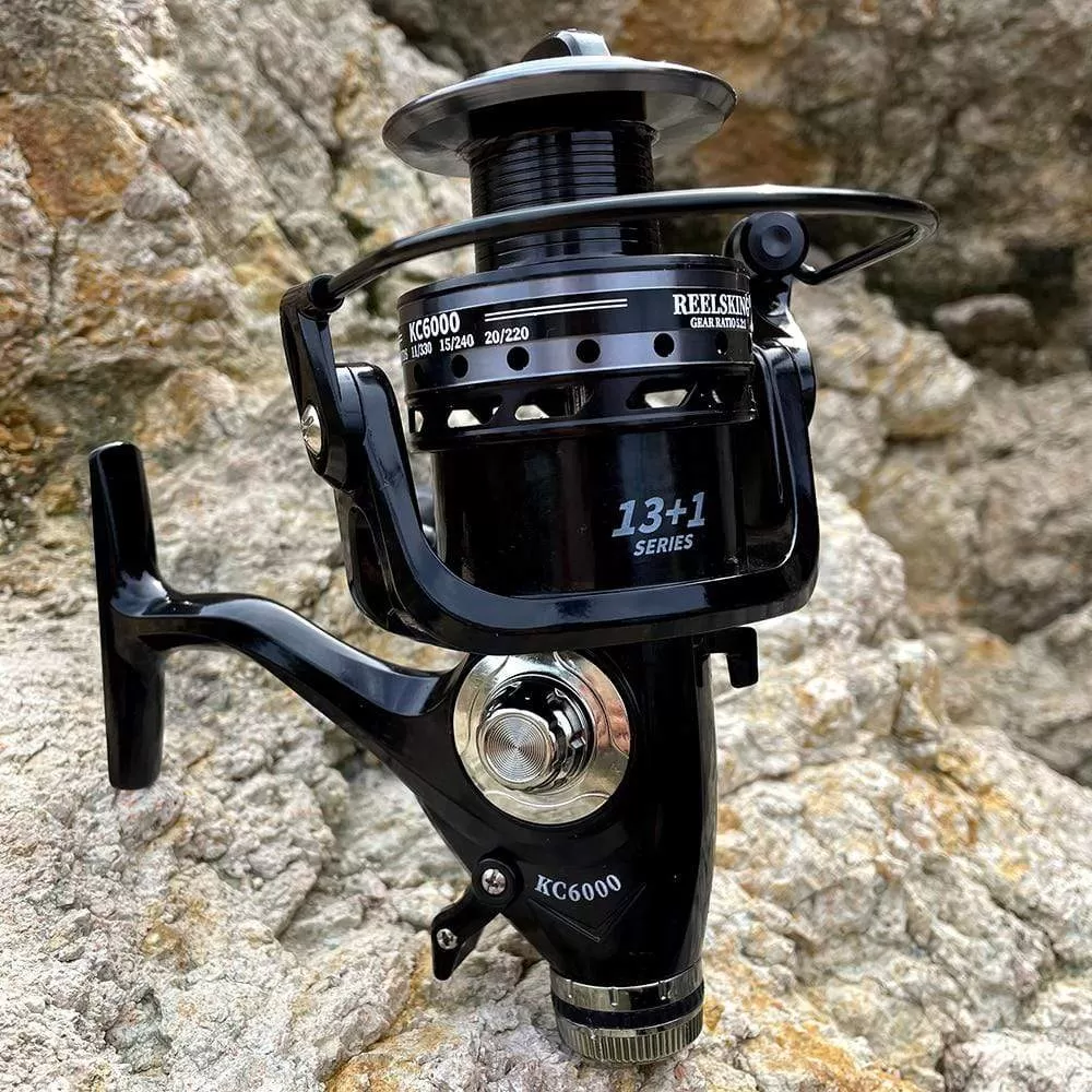 Fishing Reel Double Brake 5.2:1 High Speed Metal Spool Spinning Saltwater Carp Reel Fishing 3000-6000