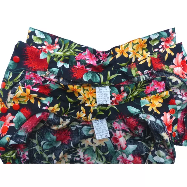 Floral Print Dog's Shirts | Ohia Hawaiian Flower | Black