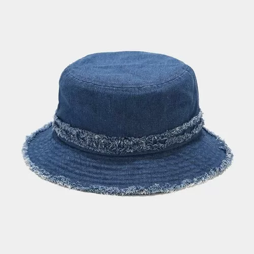 Foldable Fisherman Hat Washed Denim Bucket Hats