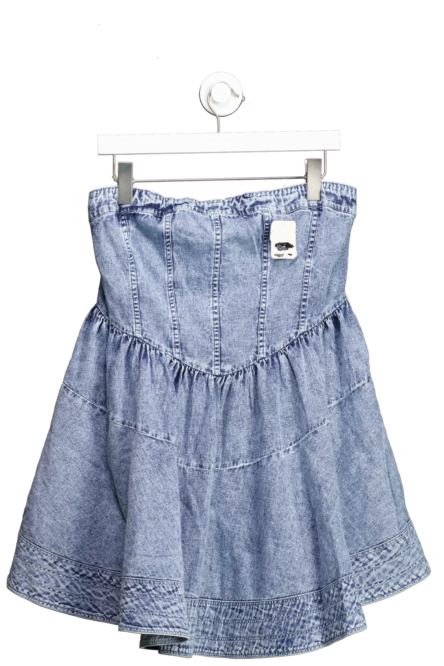 Free People Blue  Candace Denim Mini Dress UK M