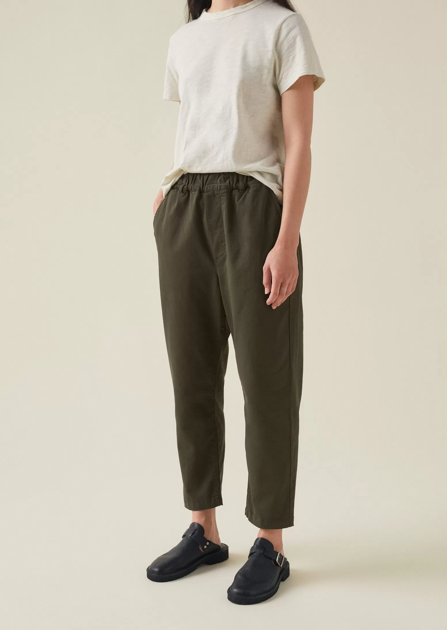 Gabi Cotton Pull On Pants | Loden