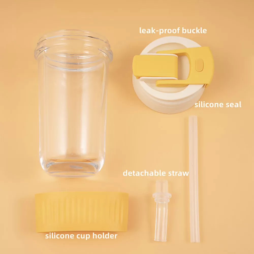 Glass Tumbler With Dual Flip