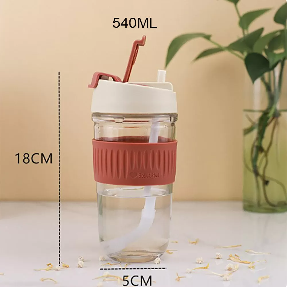 Glass Tumbler With Dual Flip