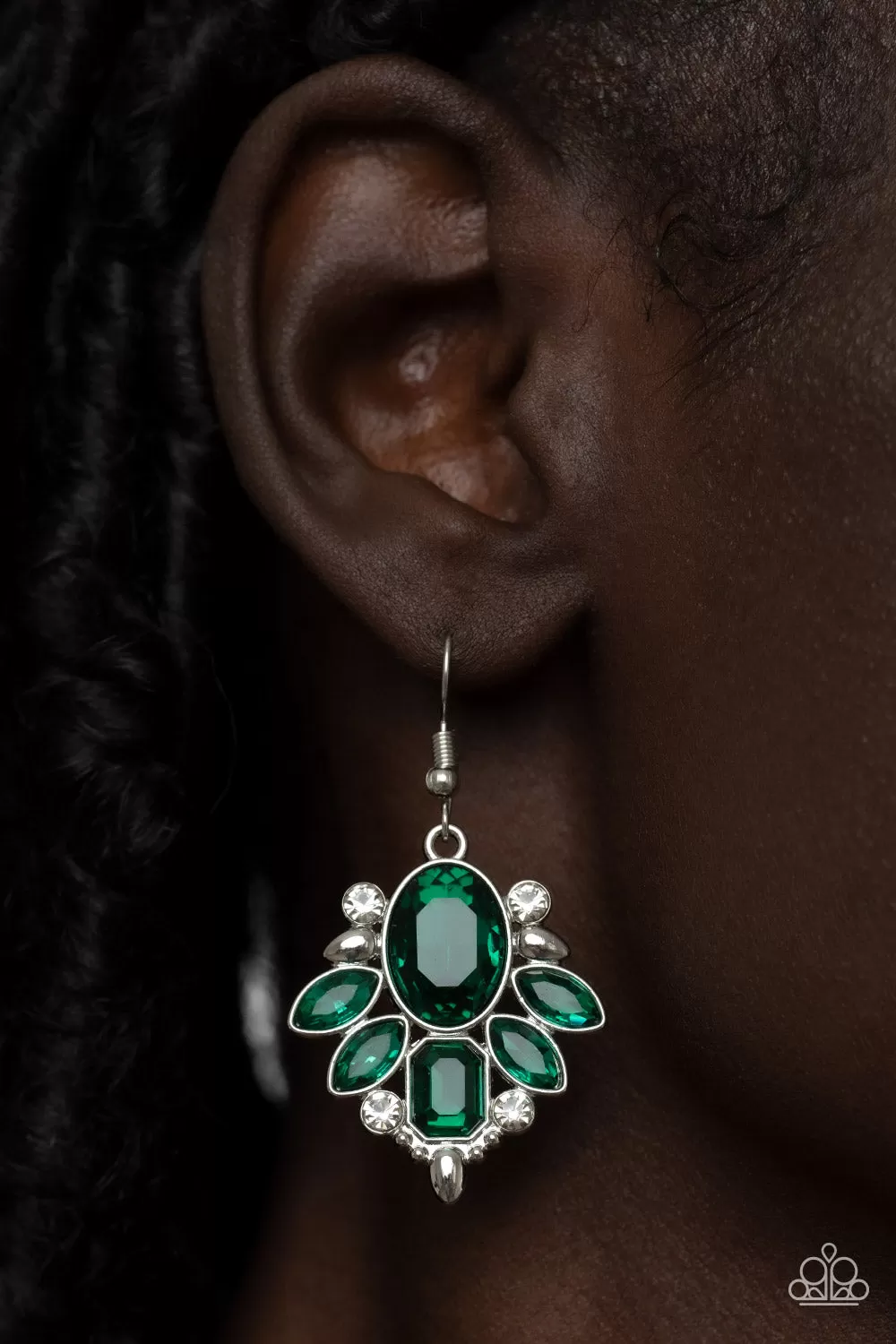 Glitzy Go-Getter - Green Paparazzi Earrings