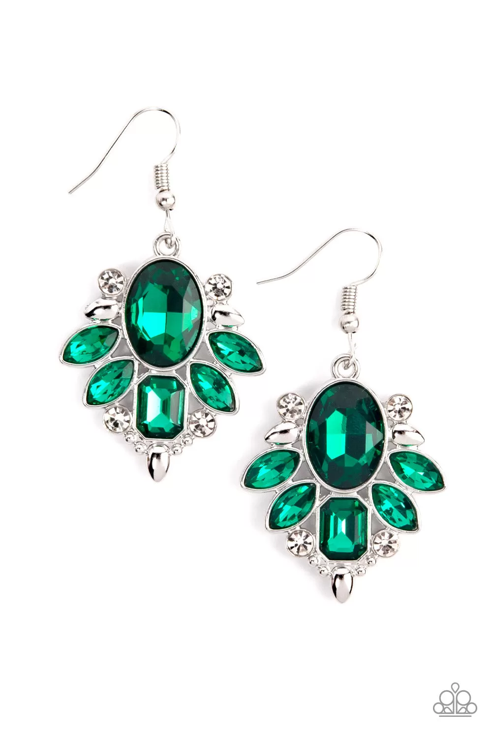 Glitzy Go-Getter - Green Paparazzi Earrings