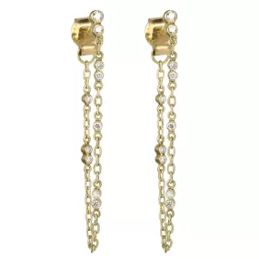 Gold & Bezel-Set Diamond Vignette Soft Hoop Earrings