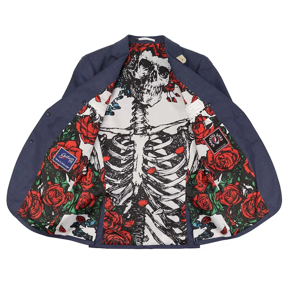 Grateful Dead Blue Sharkskin Bertha Lined Sport Coat