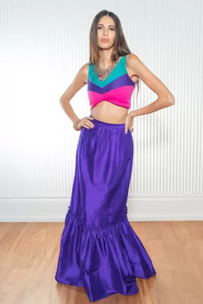 HANNAH Color Block Crop Lehenga Top