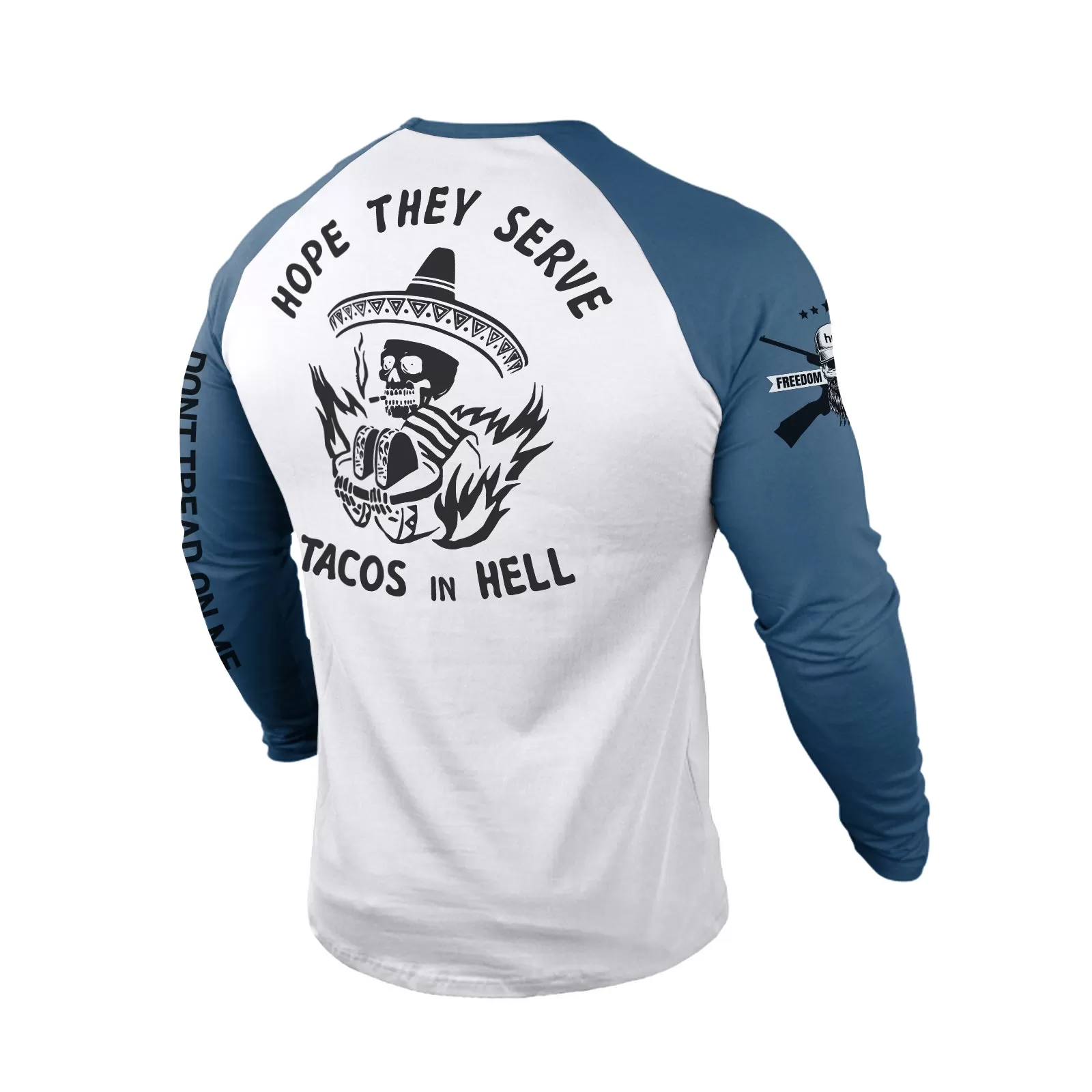 HOPE THEY SERIVE 100% COTTON RAGLAN GRAPHIC LONG SLEEVE T-SHIRT