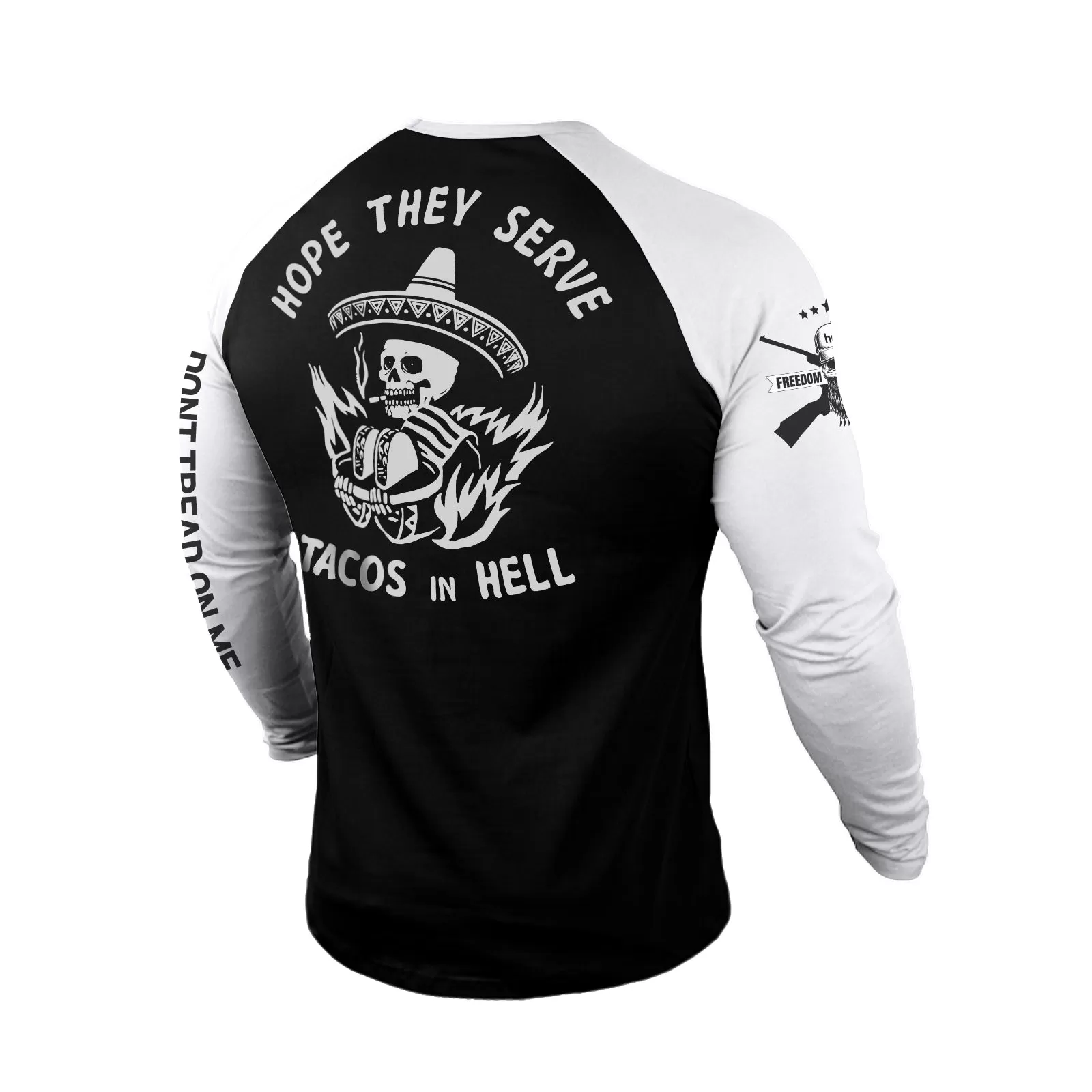 HOPE THEY SERIVE 100% COTTON RAGLAN GRAPHIC LONG SLEEVE T-SHIRT