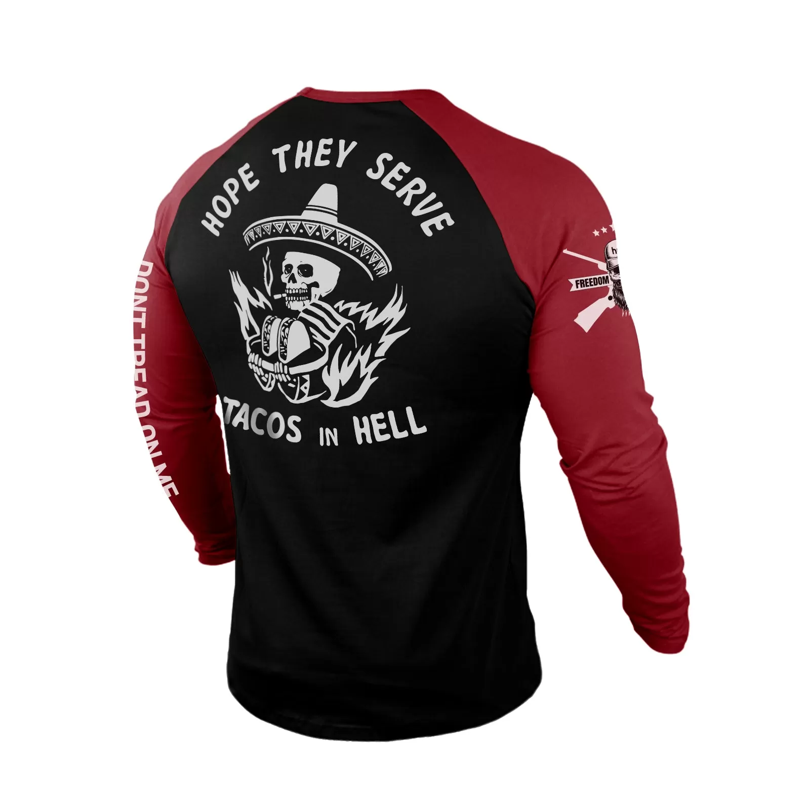 HOPE THEY SERIVE 100% COTTON RAGLAN GRAPHIC LONG SLEEVE T-SHIRT