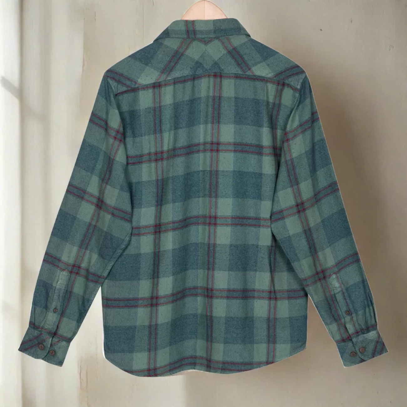 Hunter Green Check Overdyed Enzyme Wash Shirt