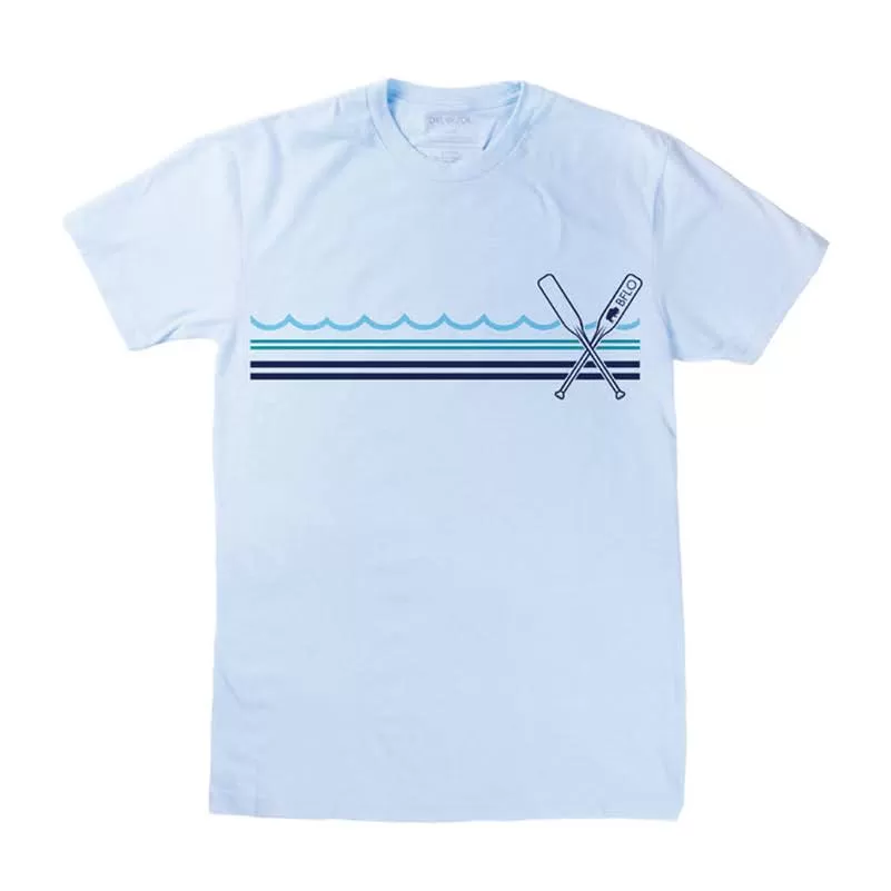 Ice Blue Waves and Oars UV Color Changing Short Sleeve Shirt