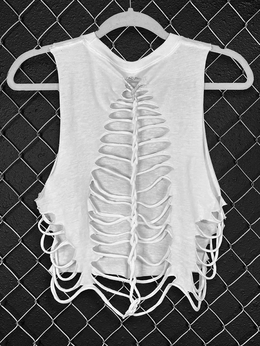 IF THERE WAS NO TOMORROW CROP TANK TOP*WHITE*