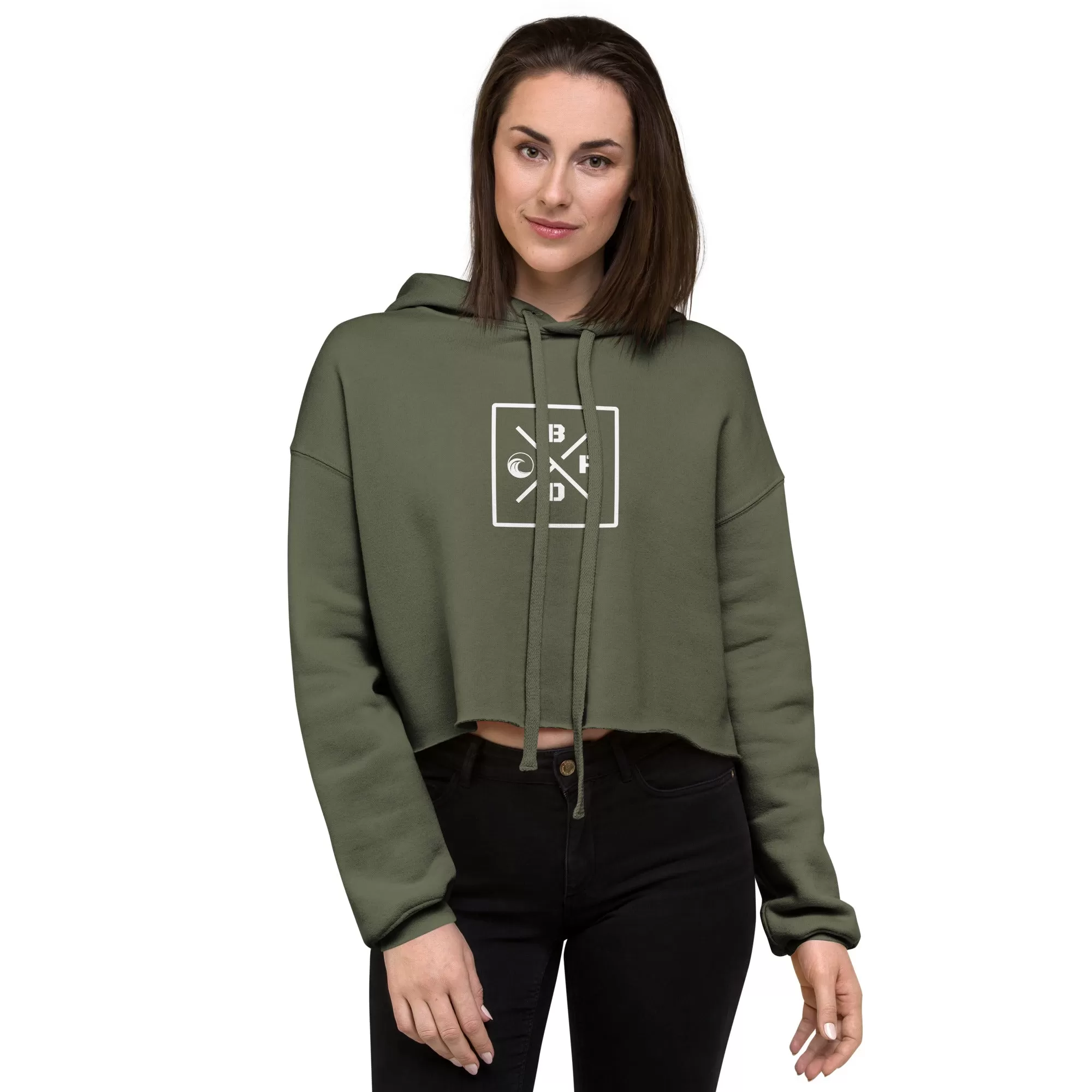 Initials Squared Crop Hoodie