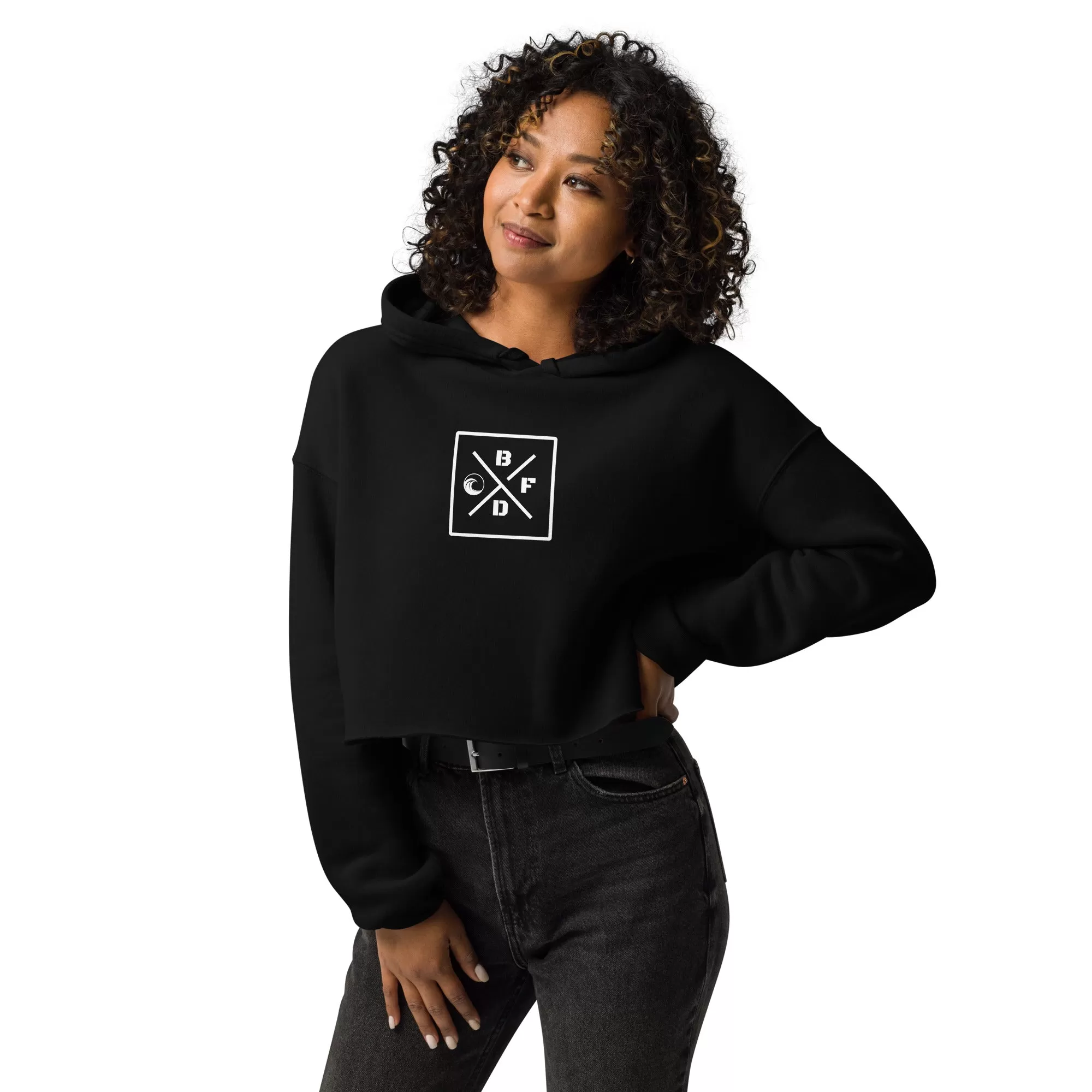 Initials Squared Crop Hoodie