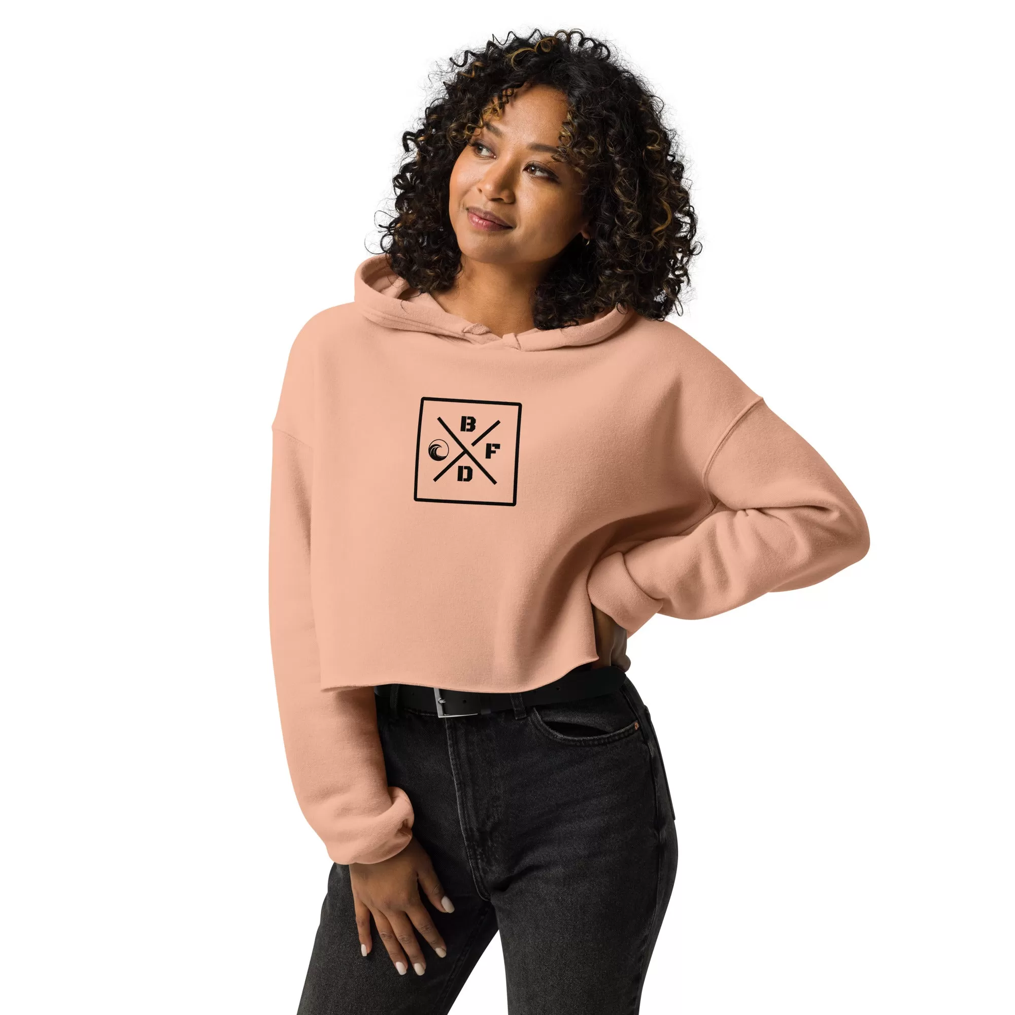 Initials Squared Crop Hoodie